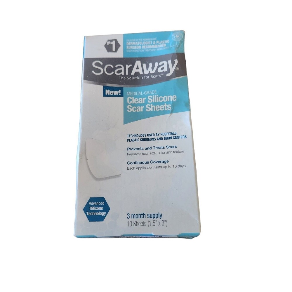 ScarAway Clear Silicone Reusable Scar Sheets New 1 Month Supply